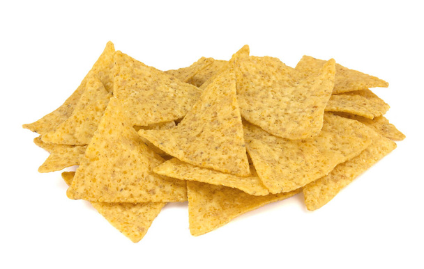 Comida e lanches: nachos mexicanos, isolados em fundo branco
. - Foto, Imagem