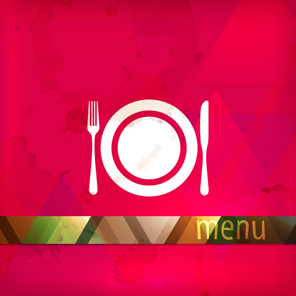 Restaurant menu design with plate, fork and knife - Vektor, kép