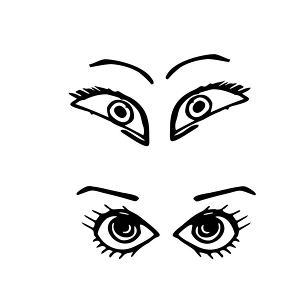  Close-up van abstracte grappige cartoon ogen. Omslag ontwerp, kleding print. - Foto, afbeelding