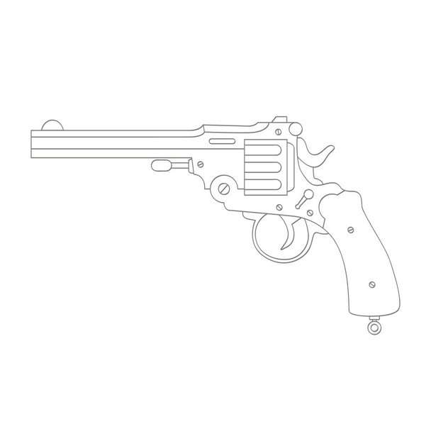 Vector monochrome icon with Revolver for your design - Vector, Image