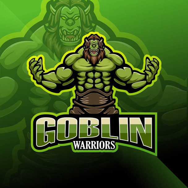 Goblin soturi esport maskotti logo
 - Vektori, kuva