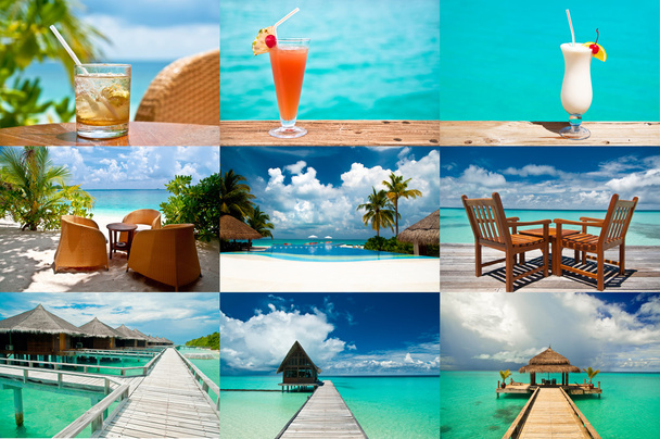 kolaż tropikalny wakacje - Zdjęcie, obraz