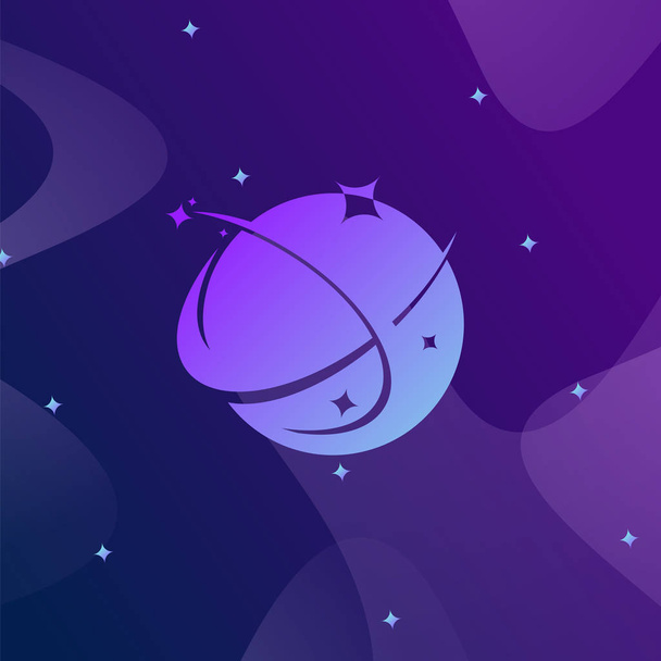 planet space, planet logo design with background - Vector, Image