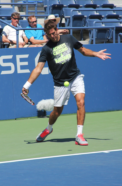 Grand Slam champion and professional tennis player Juan Martin Del Potro practices for US Open 2013 - Photo, Image