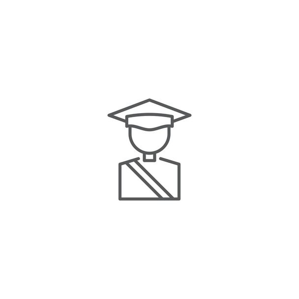 Graduate Vektor Symbol Symbol isoliert auf weißem Hintergrund - Vektor, Bild