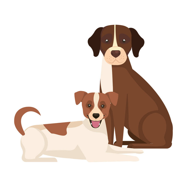 gruppo di cani marrone e bianco
 - Vettoriali, immagini
