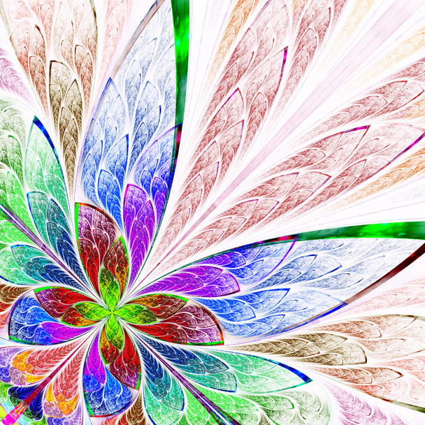 çok renkli güzel fractal çiçek. oluşturulan bilgisayar grafikleri - Fotoğraf, Görsel