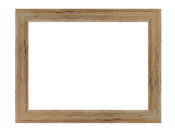 Wooden picture frame isolated on white background. with clipping path. - 写真・画像