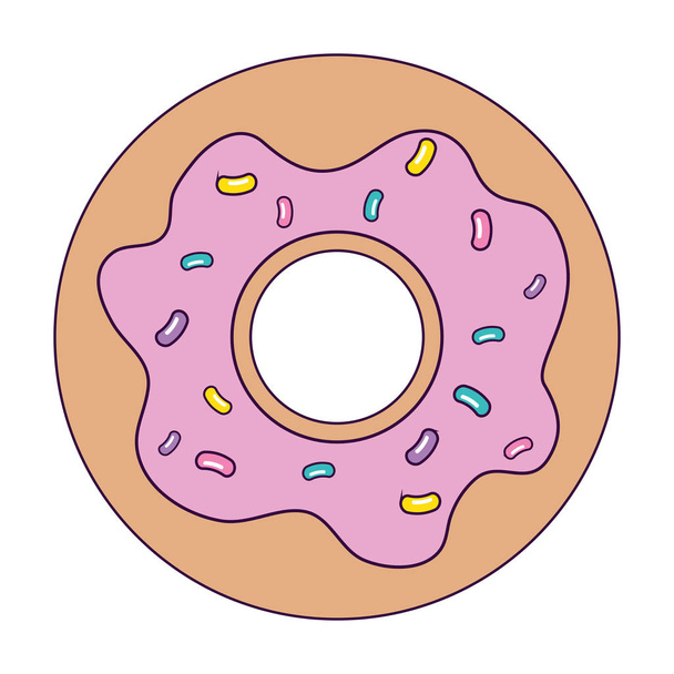 heerlijke zoete donut bakkerij pictogram - Vector, afbeelding