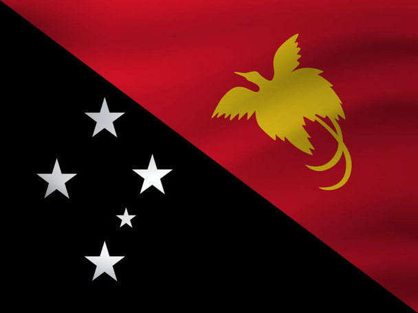 agitant le drapeau de Papouasie-Nouvelle-Guinée. Illustration vectorielle
 - Vecteur, image