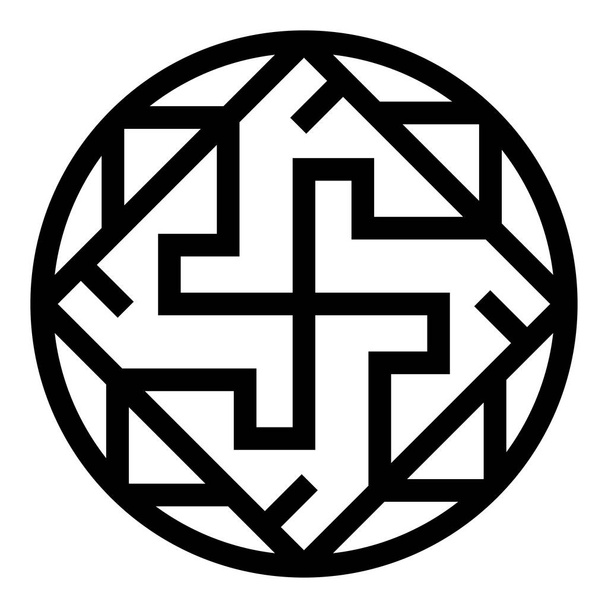 Valkýra Varangian znak Valkiriya slavic symbol ikona černá barva vektor ilustrace plochý styl jednoduchý obrázek - Vektor, obrázek