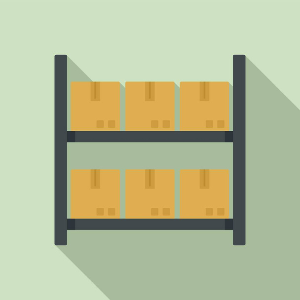 Parcel rack icon, flat style - Wektor, obraz