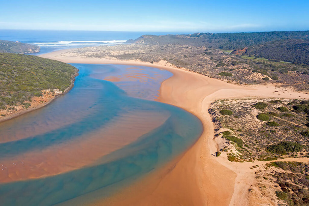 A nyugati partvidékén a portugáliai praia Amoreira légi - Fotó, kép