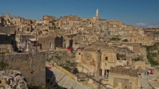 Vista de una hermosa ciudad de Matera, Italia
 - Metraje, vídeo