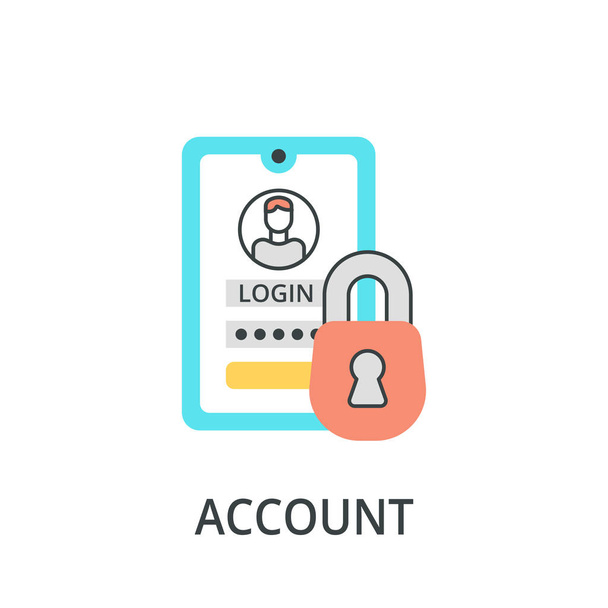 Flat illustration of mobile accaoun. Secure user icon - Vector, Image