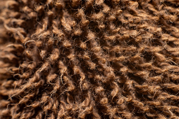 Macro photo of brown towel texture background. - Photo, Image