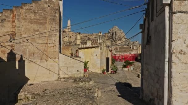 Vista de una hermosa ciudad de Matera, Italia
 - Metraje, vídeo