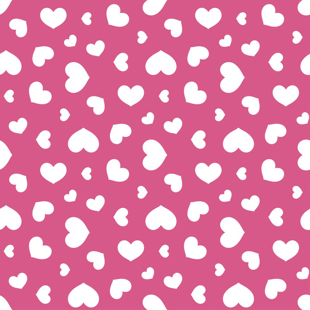 Pink hearts love seamless background pattern, Valentine day - Вектор, зображення