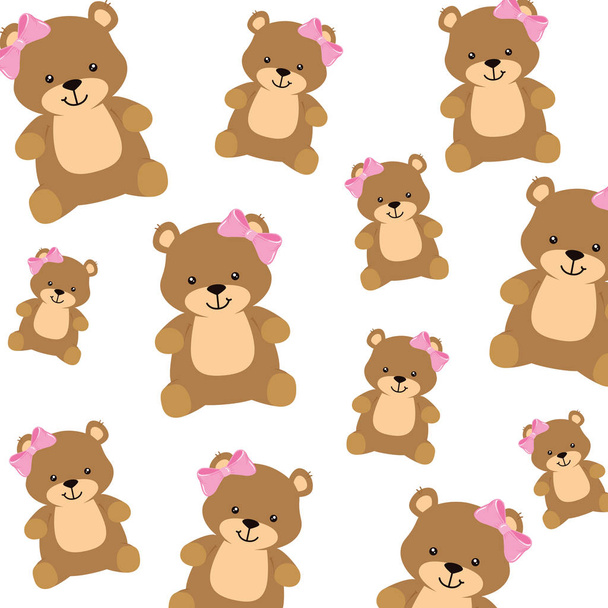background of cute teddy bears female - Vektor, obrázek