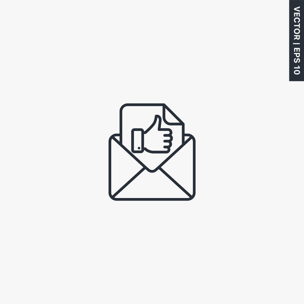 Excellent letter, linear style sign for mobile concept and web design. Symbol, logo illustration. Pixel perfect vector graphics - Vector, Image