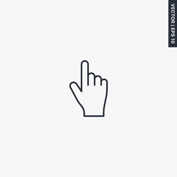 Hand, linear style sign for mobile concept and web design. Symbol, logo illustration. Pixel perfect vector graphics - Vector, Image