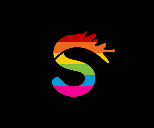 S betű festék logó színes design - Vektor, kép