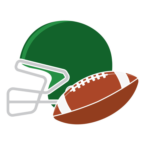 Шлем и американский футбольный мяч
 - Вектор,изображение
