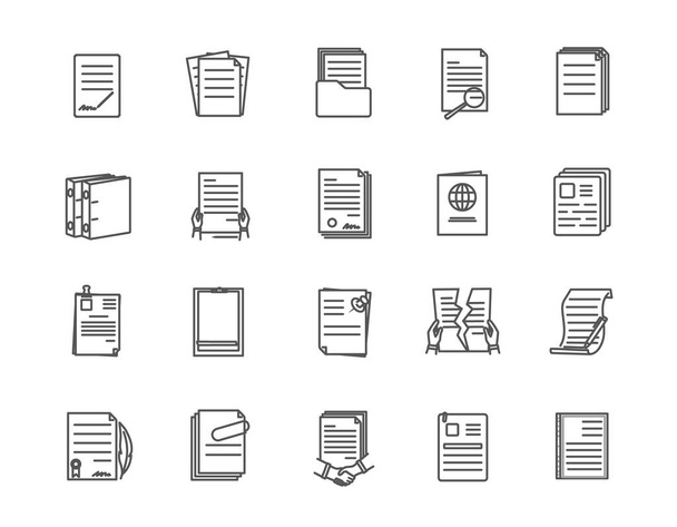 Large set of document icons with different layouts - Wektor, obraz