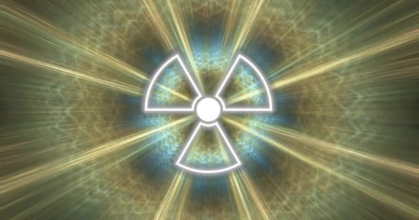 Radiation warning symbol on a blue background. Seamless loop footage. - Footage, Video