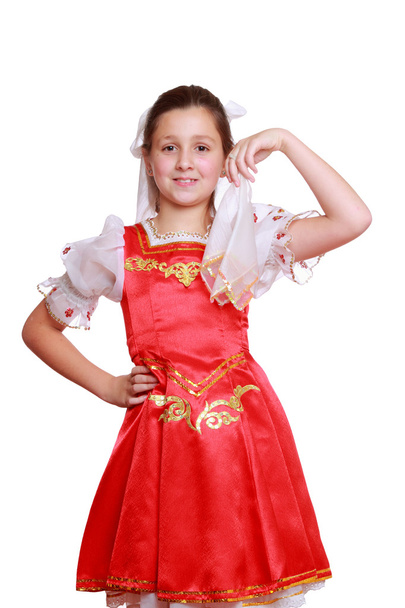 Girl wearing traditional russian costume - Foto, afbeelding