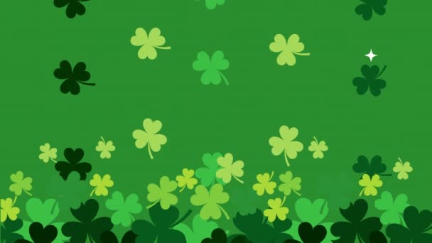 st patricks day animated card with clovers pattern - 映像、動画