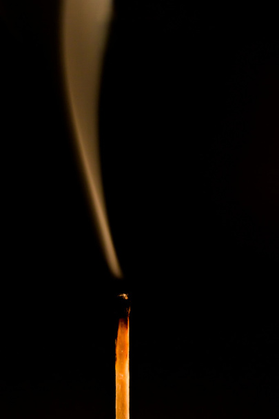 Silhouette of an extinguished match flame - Photo, image