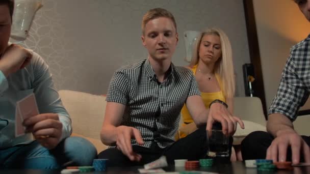 Player lose game at the Poker table. - Footage, Video