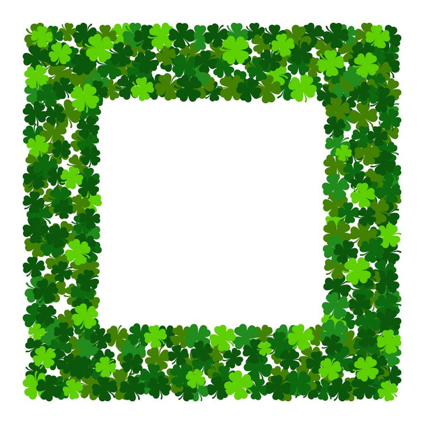 Shamrock St Patricks frame. Blank holiday irish clover border postcard - Vector, afbeelding