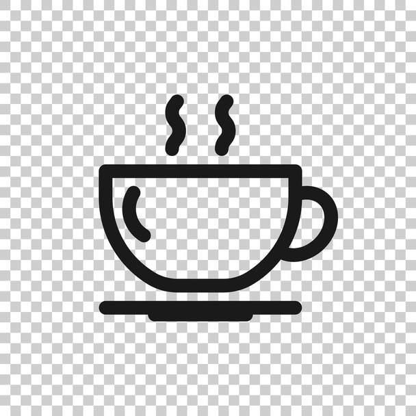 Icono de taza de café en estilo plano. Ilustración de vectores de té caliente sobre fondo blanco aislado. Bebida taza concepto de negocio. - Vector, Imagen
