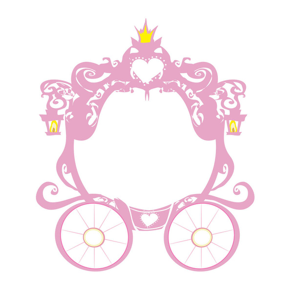 vintage decorative pink carriage frame - Vector, imagen