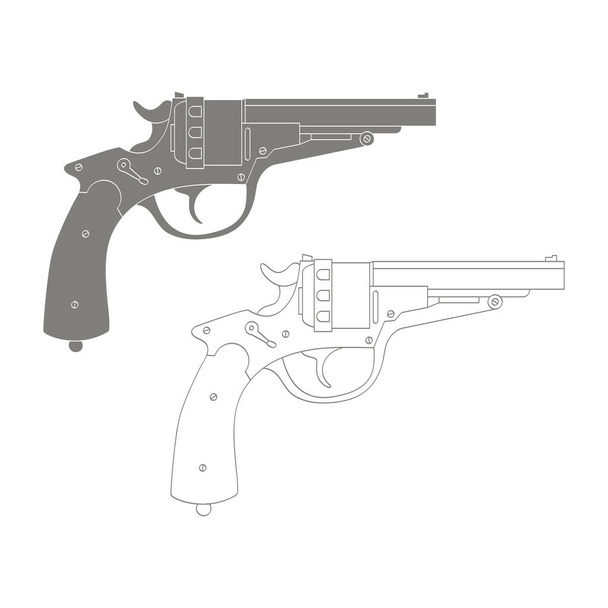 Vektorová monochromatická ikona s revolverem - Vektor, obrázek