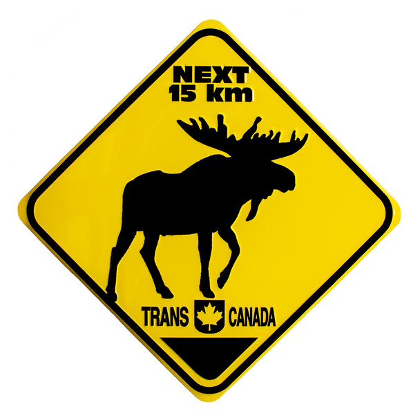 Moose Crossing dopravní značka - Fotografie, Obrázek