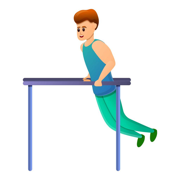 Outdoor fitness parallel bars icon, cartoon style - Vecteur, image