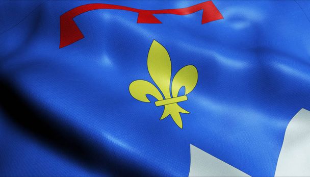3D ondeando Francia Departamento Escudo de Armas Bandera de Alpes de Haute Provence
 - Foto, imagen