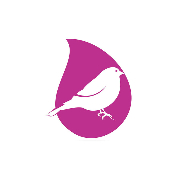 Projektowanie logo upuszczania Bullfinch. Abstrakcyjny ptak koncepcyjny. Kreatywny pomysł artystyczny. Ilustracja wektora - Wektor, obraz