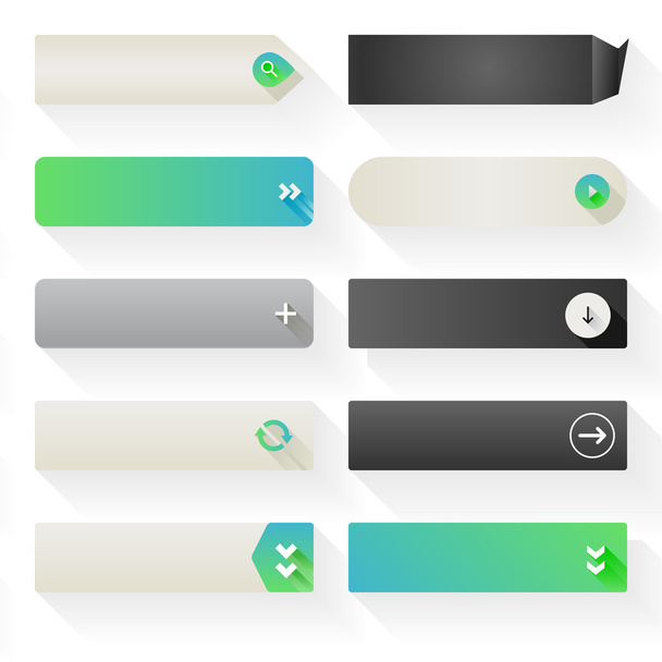フラットの web ボタン要素 - ベクター画像