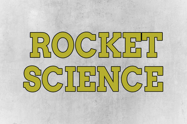 A Rocket Science-t bemutató levél. Üzleti fotó bemutatása nehéz tevékenység, hogy meg kell, hogy intelligens csinálni. - Fotó, kép