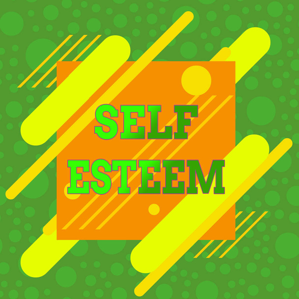 Handwriting text Self Esteem. Concept meaning a feeling of having respect for yourself and your abilities Asymmetrical uneven shaped format pattern object outline multicolour design. - Φωτογραφία, εικόνα