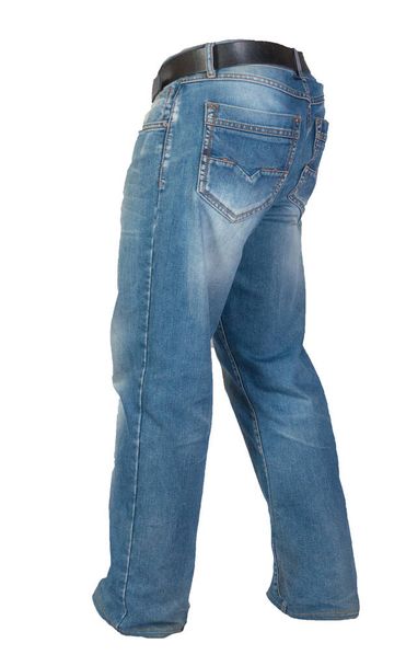Jeans blu isolati su sfondo bianco.Bellissimi jeans casual . - Foto, immagini