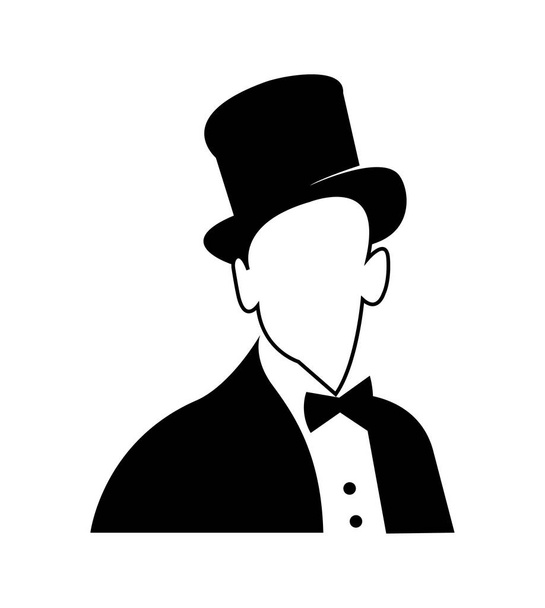 top hat man on white - Вектор, зображення