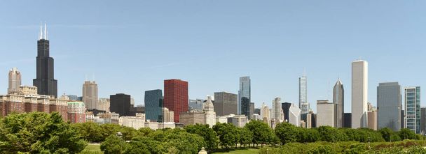 Panorama of Chicago. Chicago cityscape. - Zdjęcie, obraz