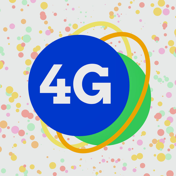 Word writing text 4G. Business concept for Mobile communication standard Wireless internet access at a higher speed Asymmetrical uneven shaped format pattern object outline multicolour design. - Photo, Image