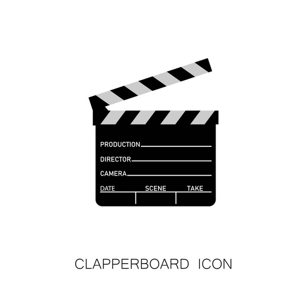 Open Clapperboard Icon Cinema Filming Movie Design Element - Διάνυσμα, εικόνα