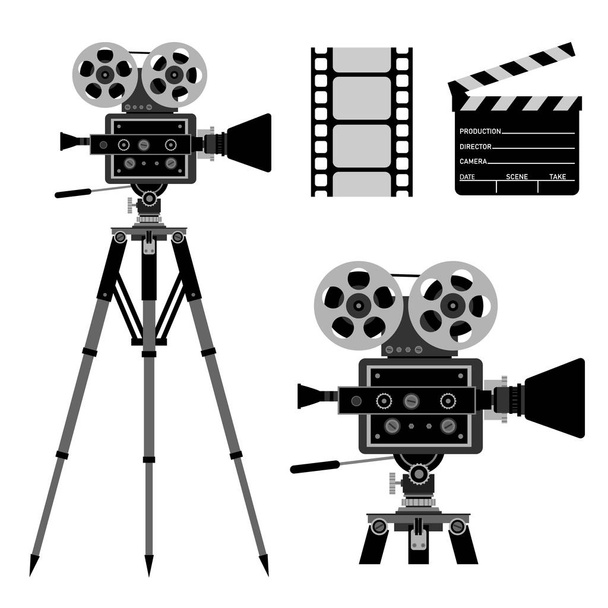 Movie Film Camera Icon Cinema Production Element - ベクター画像